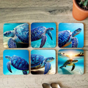 Blue Turtle Coasters - image mockup - Carl Craig ai