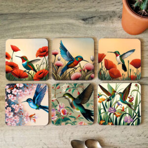 Hummingbird Coasters - image mockup - Carl Craig ai