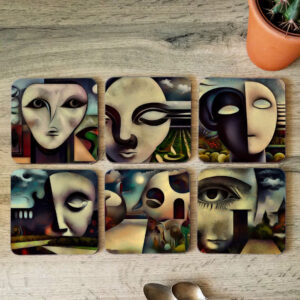 surrealism Coasters - image mockup - Carl Craig ai